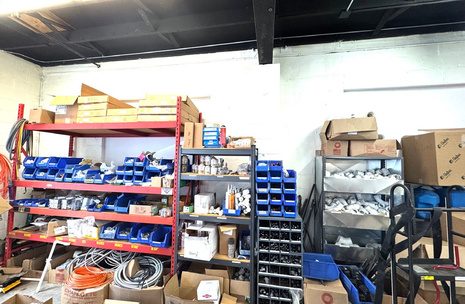 Disorganized inventory before Republic Crib Management